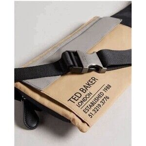TED BAKER Feddy Color-block Woven Bumbag in Tan Fannypack Travel Outdoor